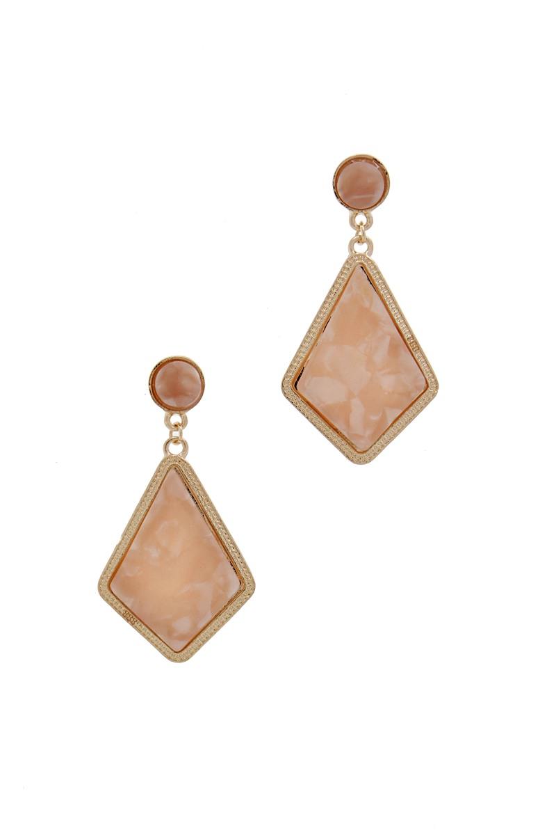 Diamond shape drop earring