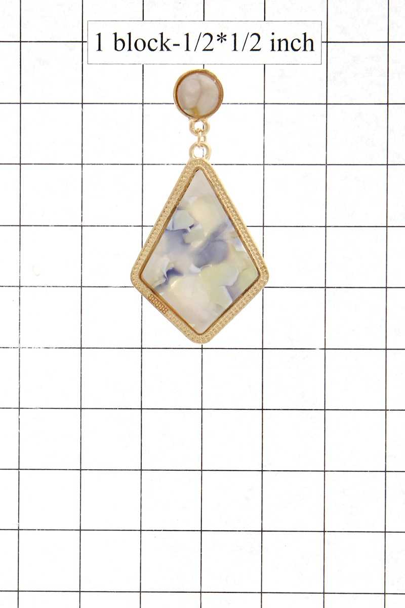 Diamond shape drop earring
