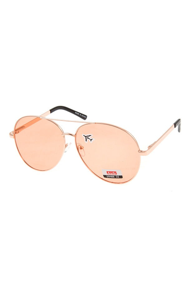 Oversize color lens aviator sunglasses