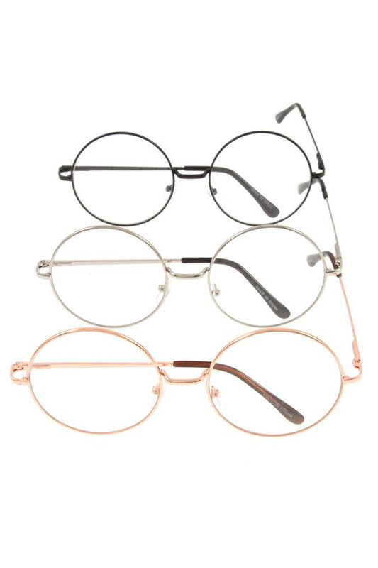 Round clear framed sunglasses