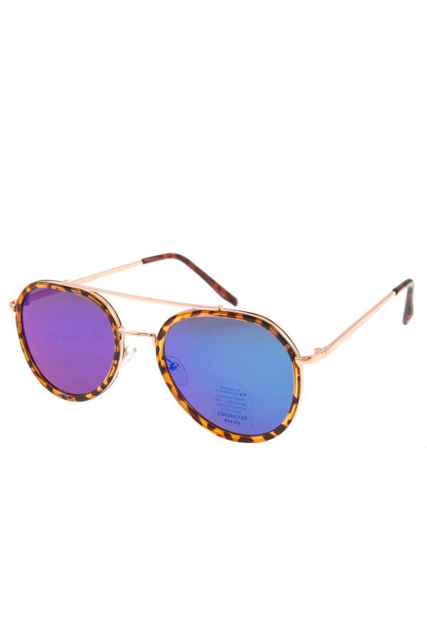 Color lens double accent framed sunglasses