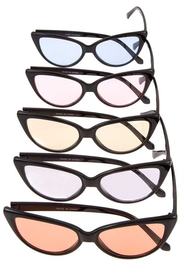 Color lens cat eye framed sunglasses