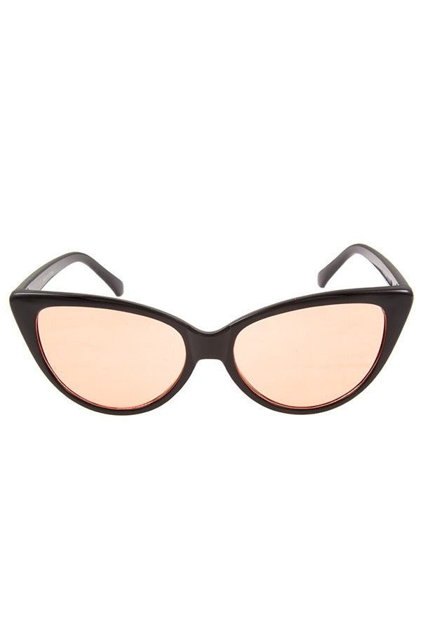 Color lens cat eye framed sunglasses