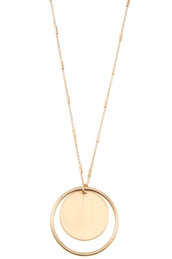 Double circle pendant necklace set