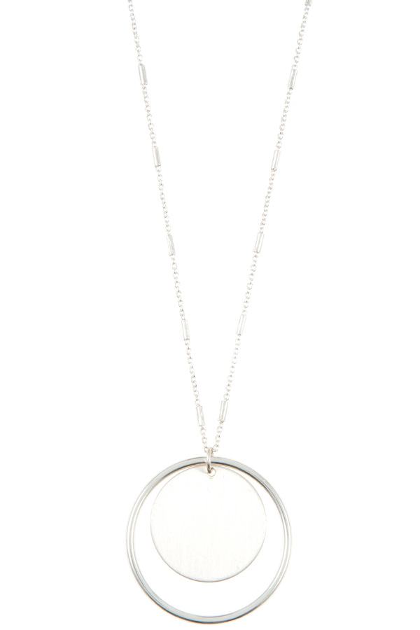 Double circle pendant necklace set