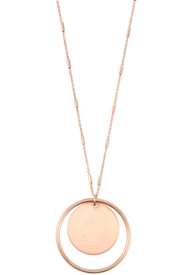 Double circle pendant necklace set