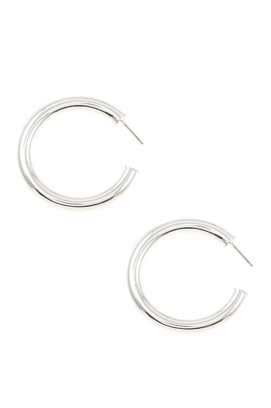Semi tube hoop earring