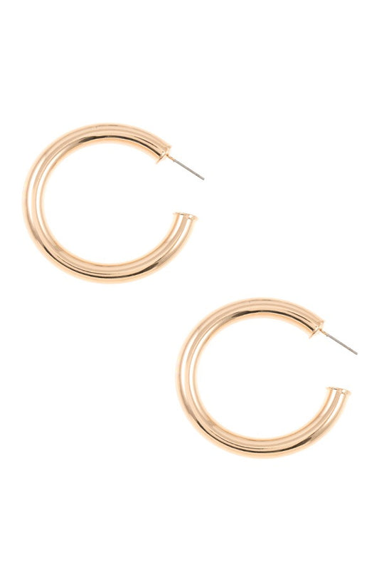 Semi tube hoop earring