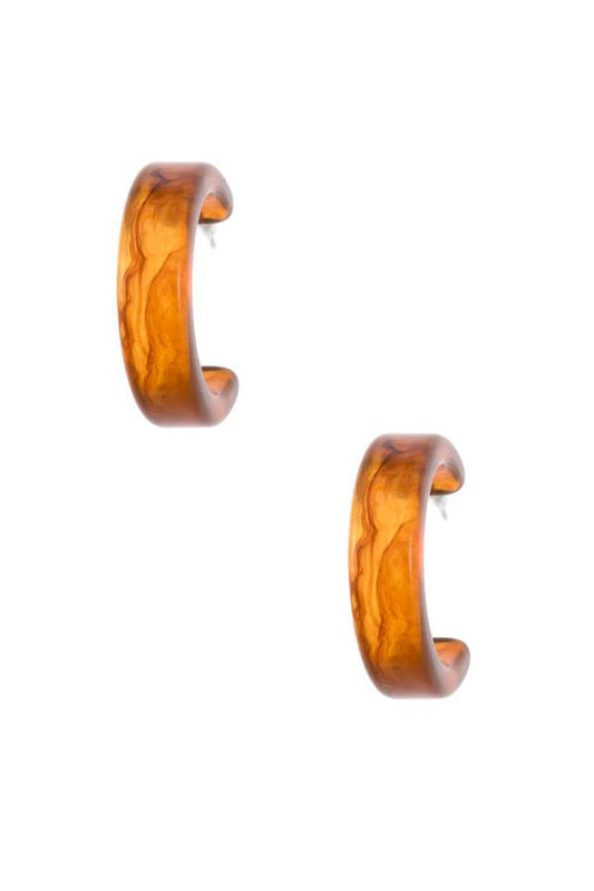 Semi resin hoop earring