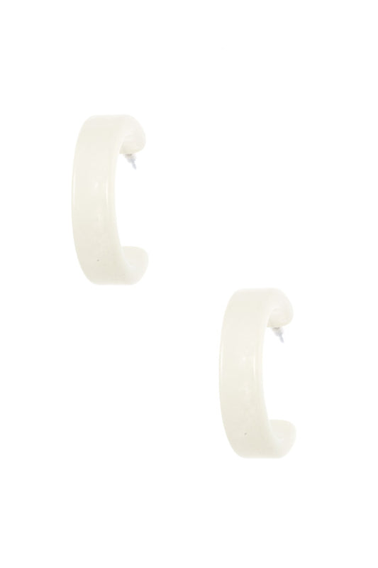Semi resin hoop earring