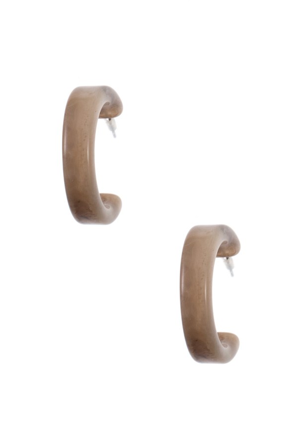 Semi resin hoop earring