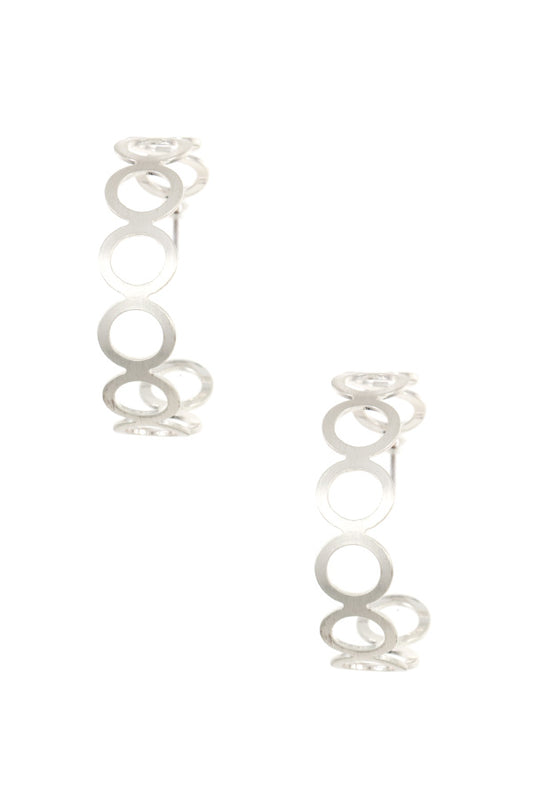Circle cut out semi hoop earring