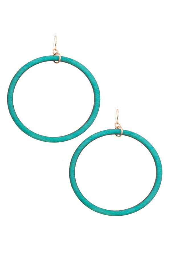 Wooded hoop earring