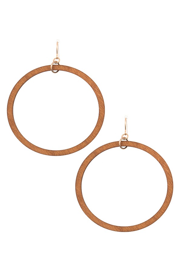 Wooded hoop earring