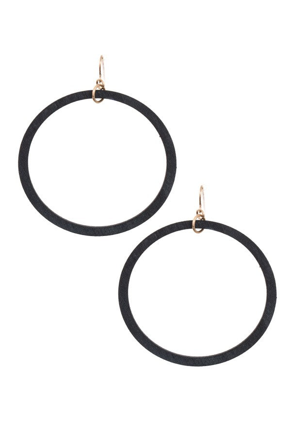 Wooded hoop earring