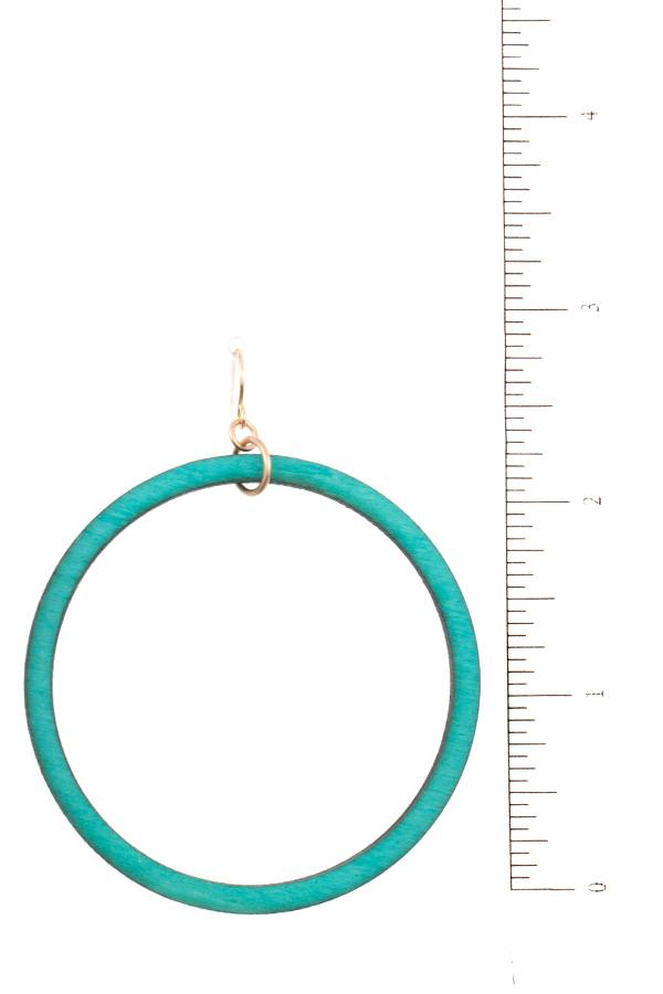 Wooded hoop earring