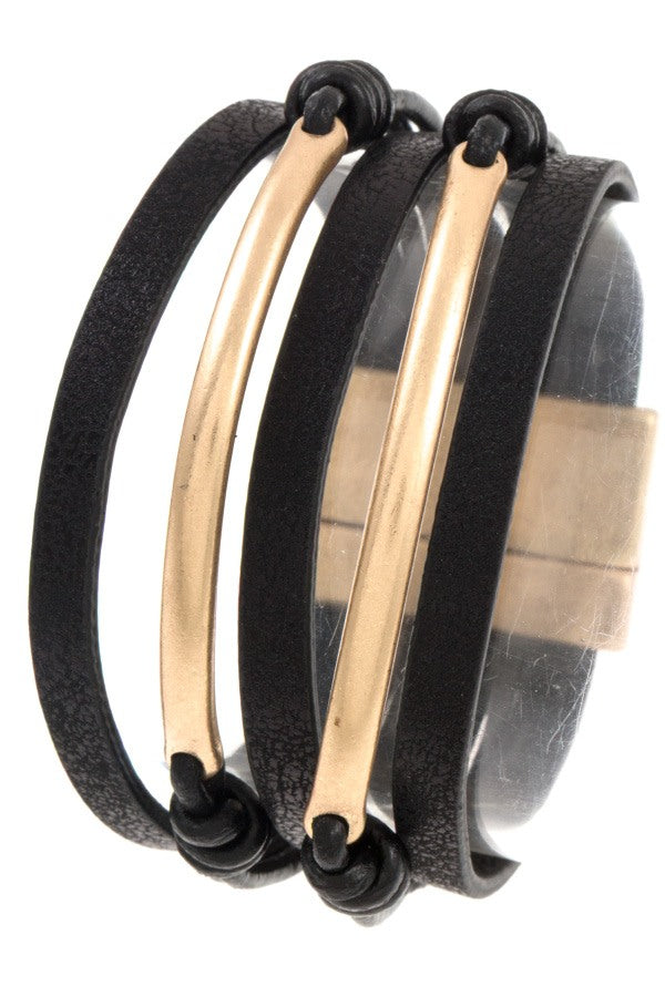 Multi row metal accent bracelet