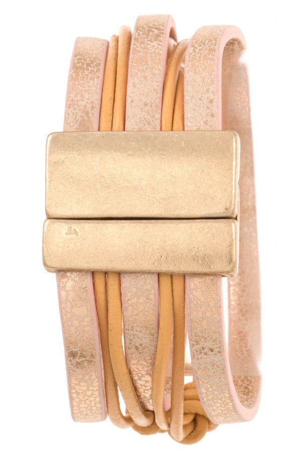 Multi row metal accent bracelet