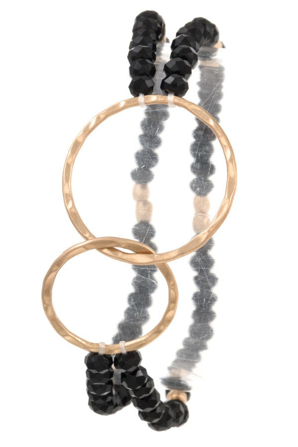 Interlocked circle beaded bracelet