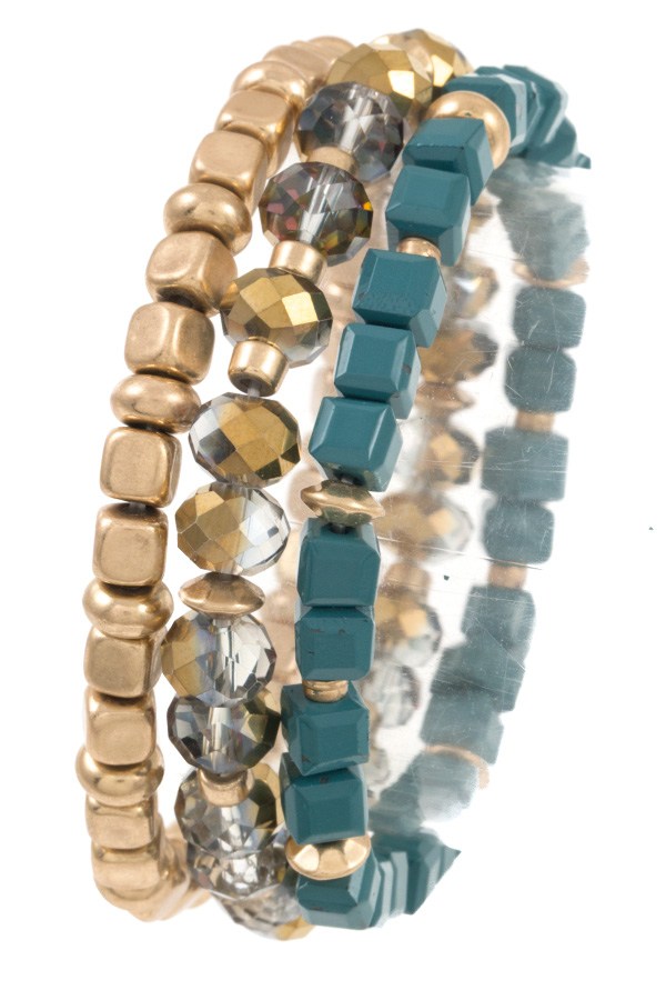 Glass bead mix bracelet
