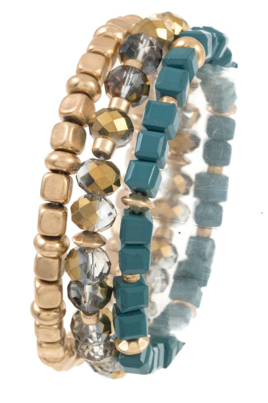 Glass bead mix bracelet
