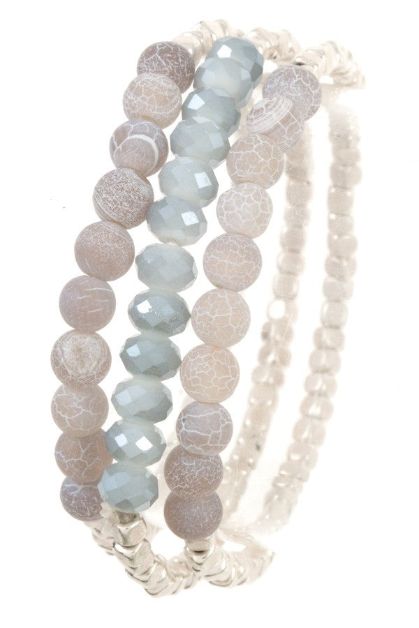 Semi precious bead bracelet set