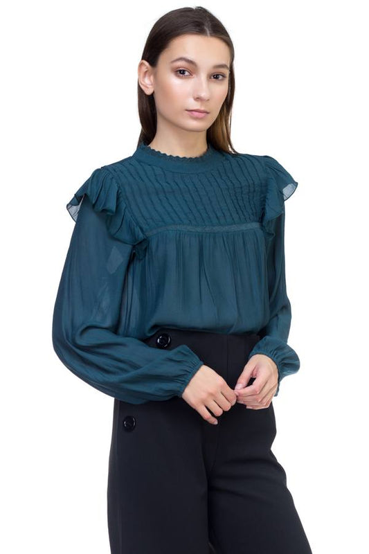 Long sleeve mock neck shirt