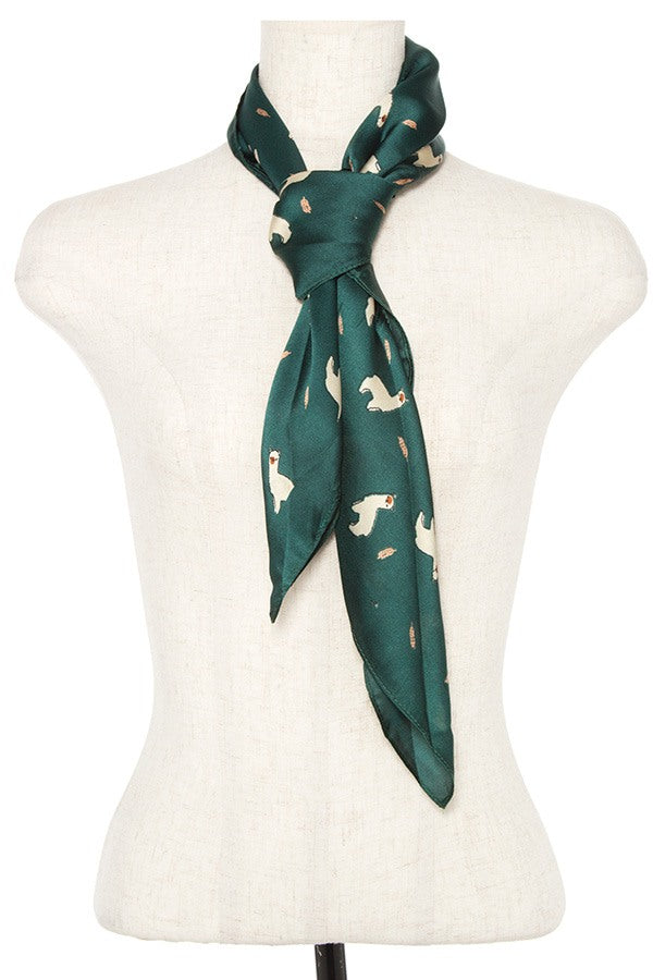 Llama print silk scarf