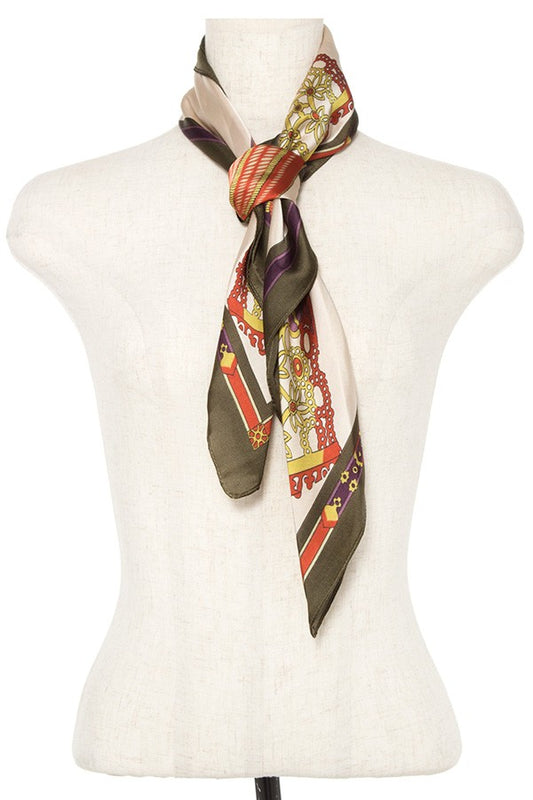 Mix pattern silk scarf
