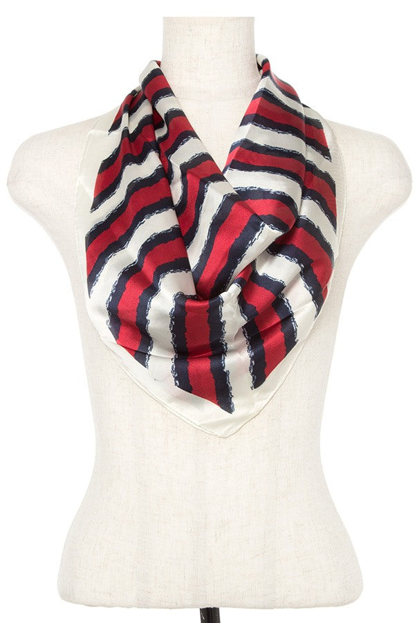 Stripe silk scarf