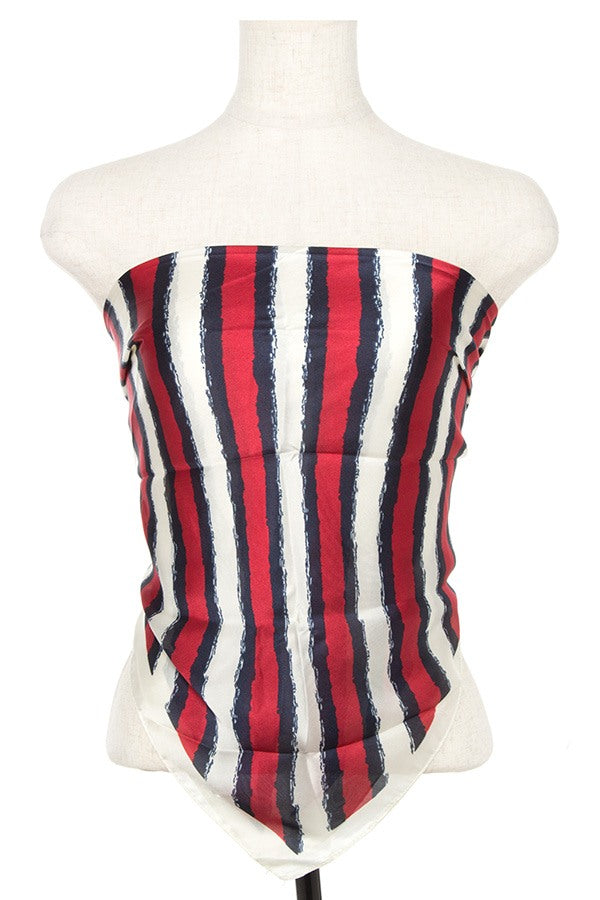 Stripe silk scarf