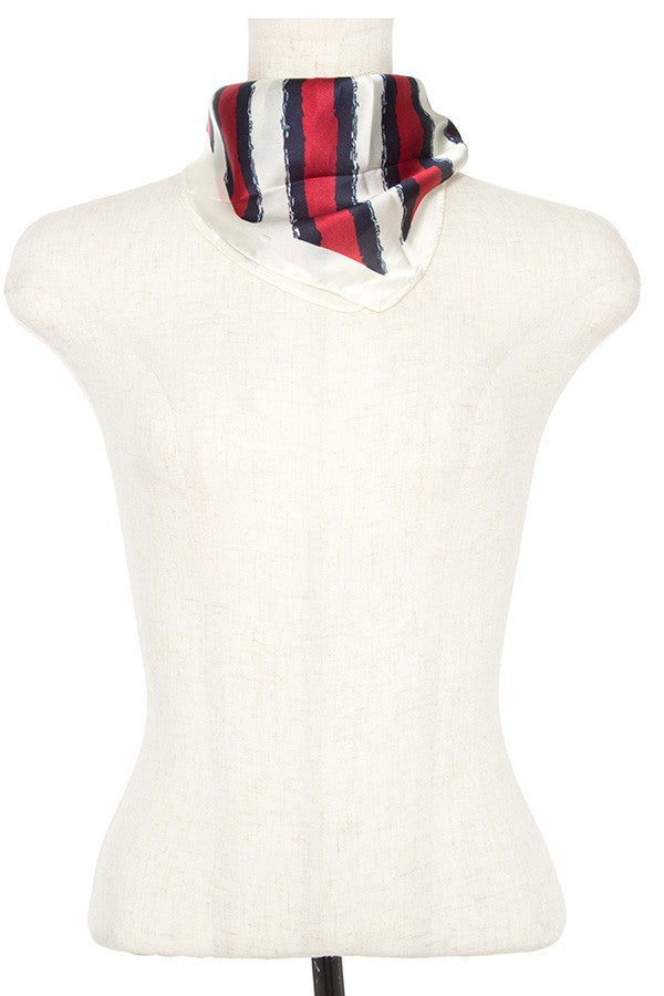 Stripe silk scarf