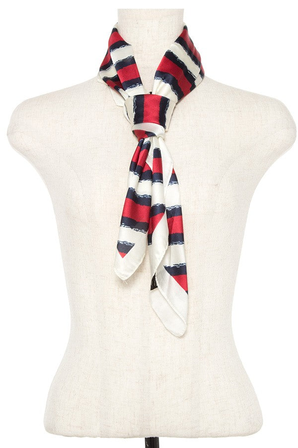Stripe silk scarf