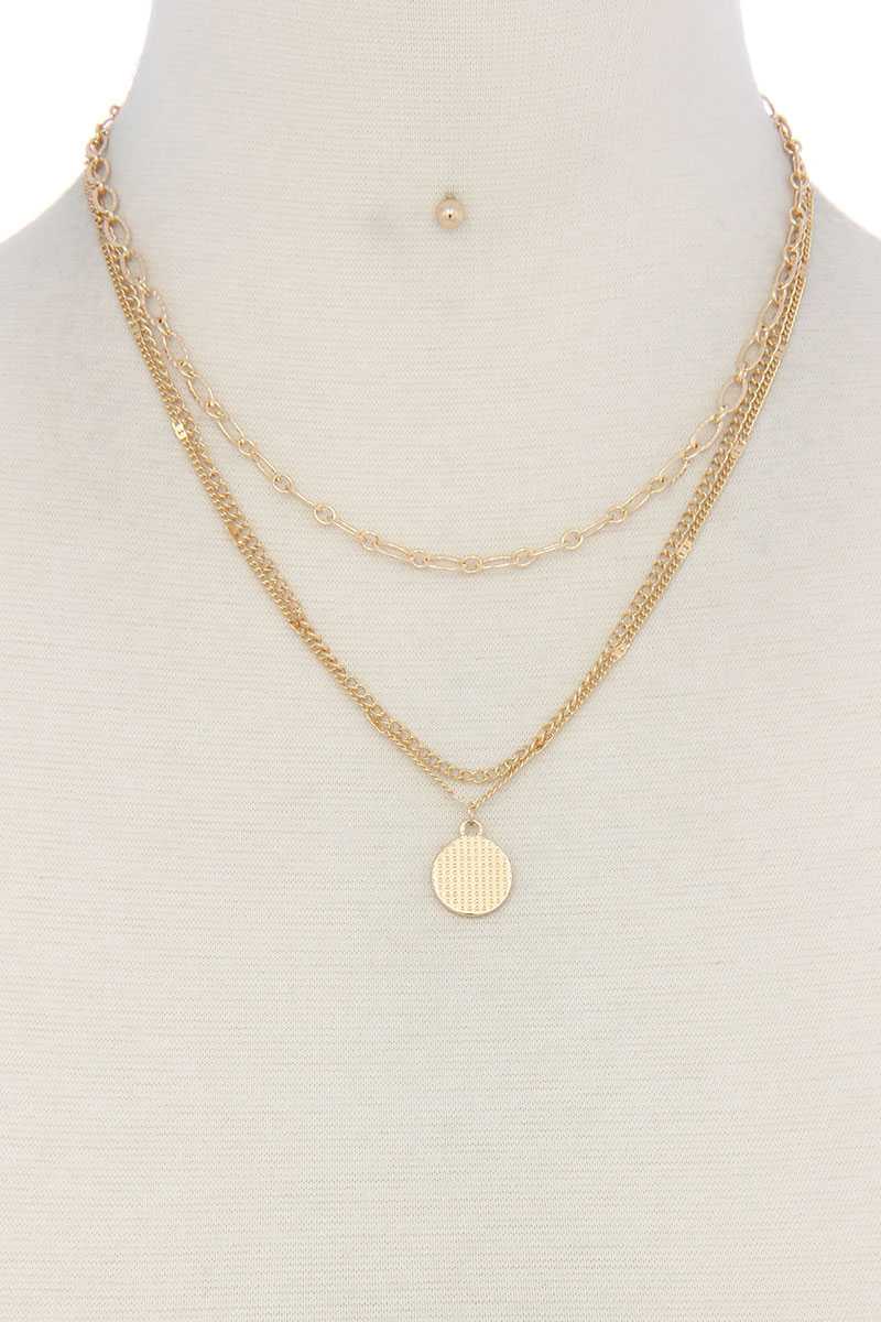 Metal layered necklace