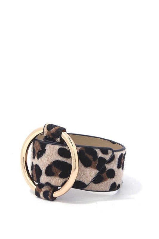 Animal print metal ring bracelet