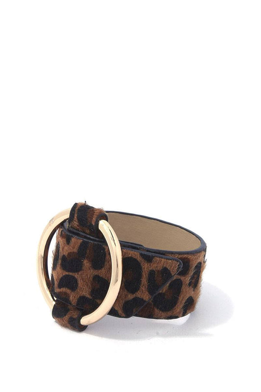 Animal print metal ring bracelet