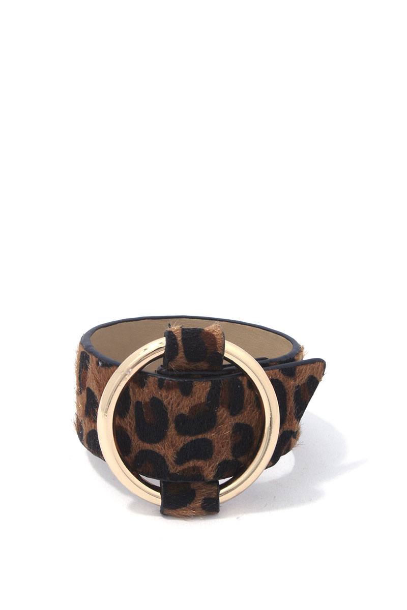 Animal print metal ring bracelet