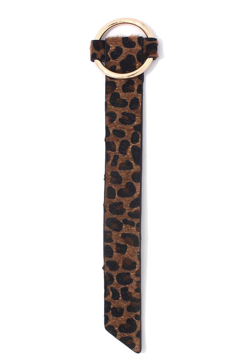 Animal print metal ring bracelet