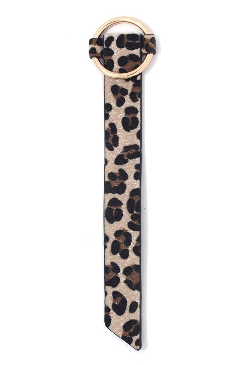 Animal print metal ring bracelet