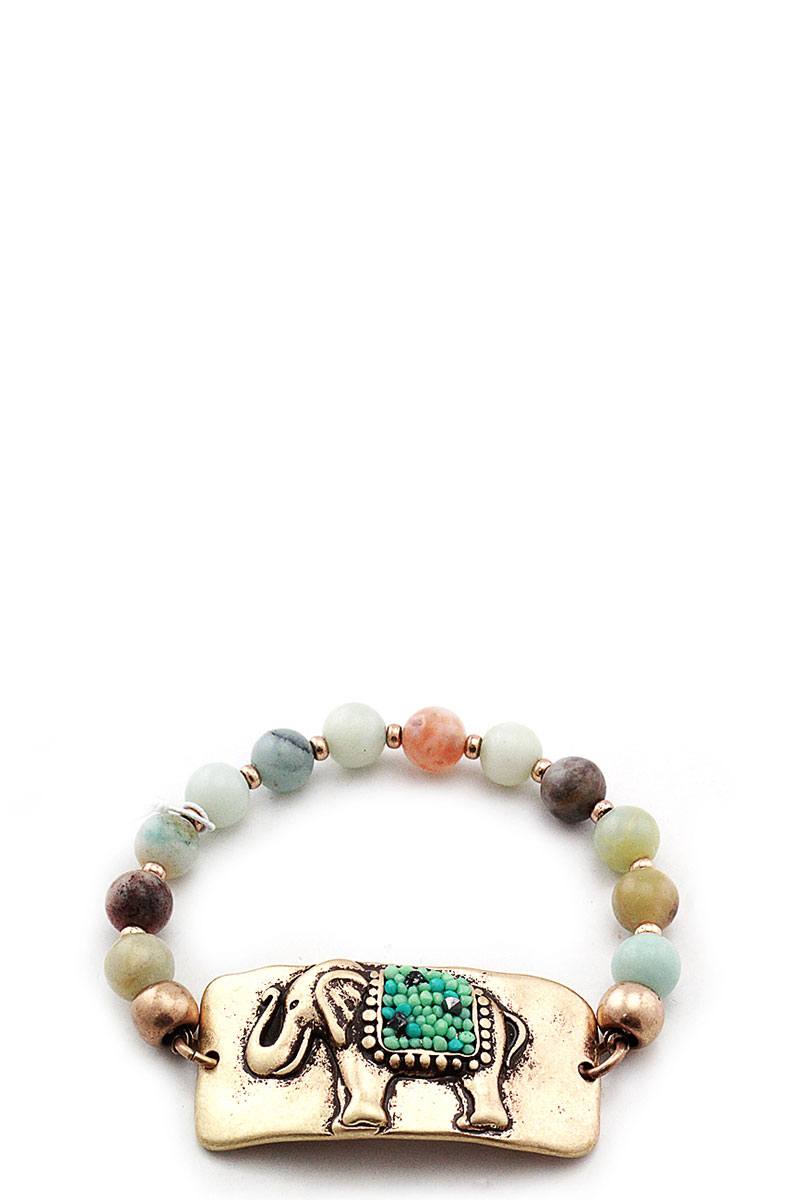 Fashion beaded elephant bracelet