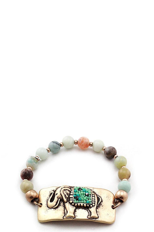 Fashion beaded elephant bracelet