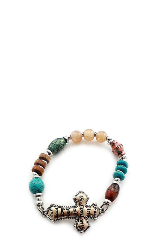 Fashion cross beaded bracelet