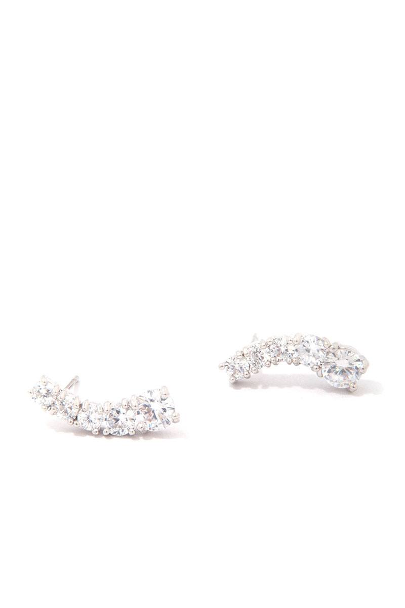 Curve rhinestone earring