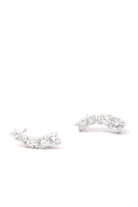 Curve rhinestone earring