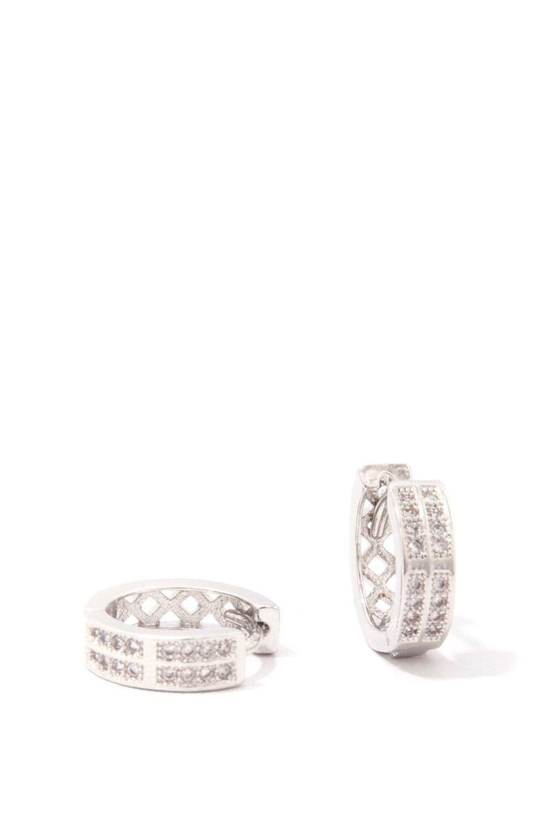 Rhinestone hoop earring
