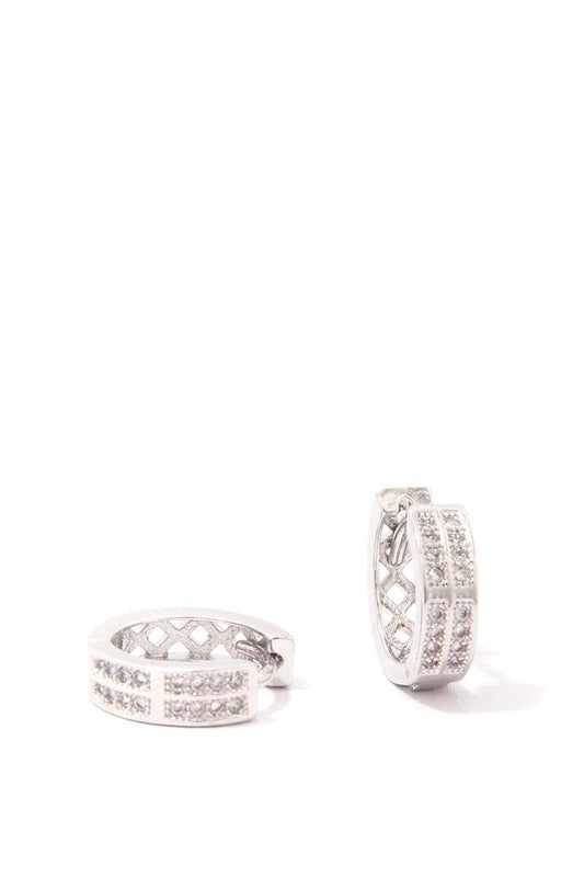 Rhinestone hoop earring