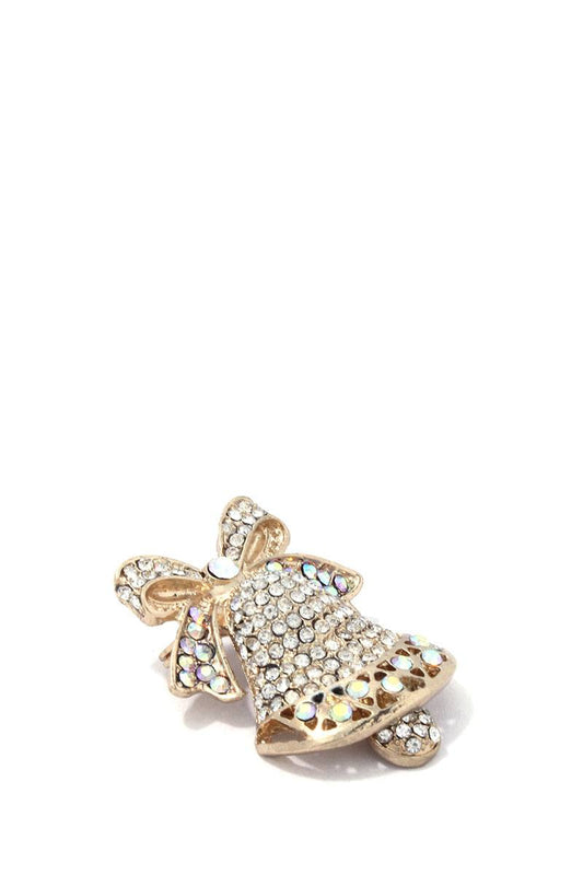 Rhinestone bell brooch