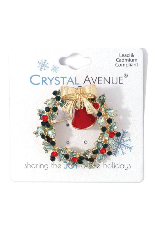 Christmas wreath brooch