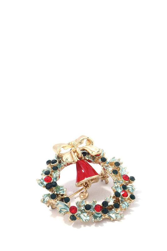 Christmas wreath brooch