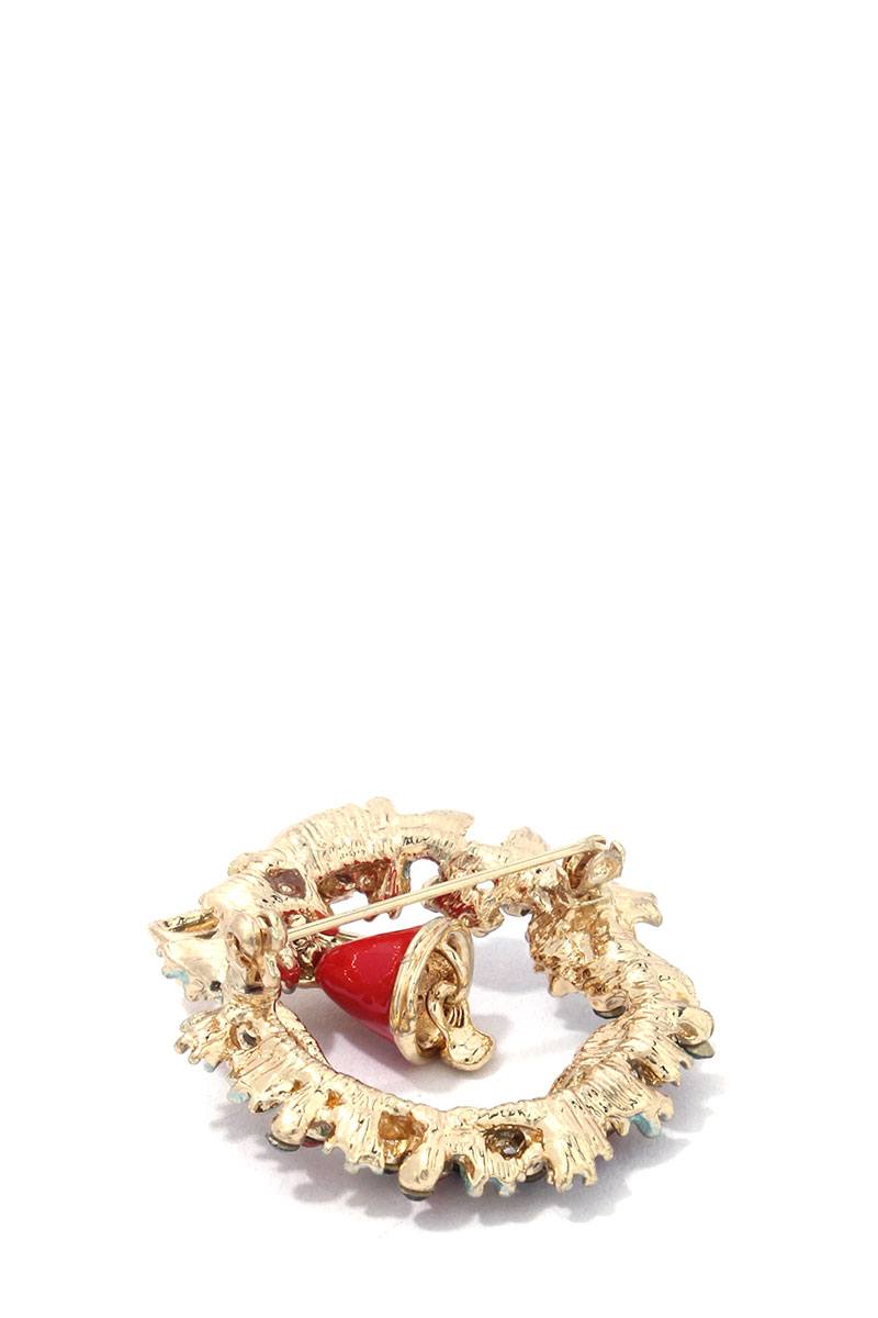 Christmas wreath brooch